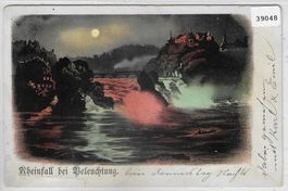 Rheinfall bei Beleuchtung - Mondschein