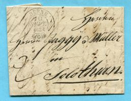 Faltbiref von Berne nach Solothurn 1834