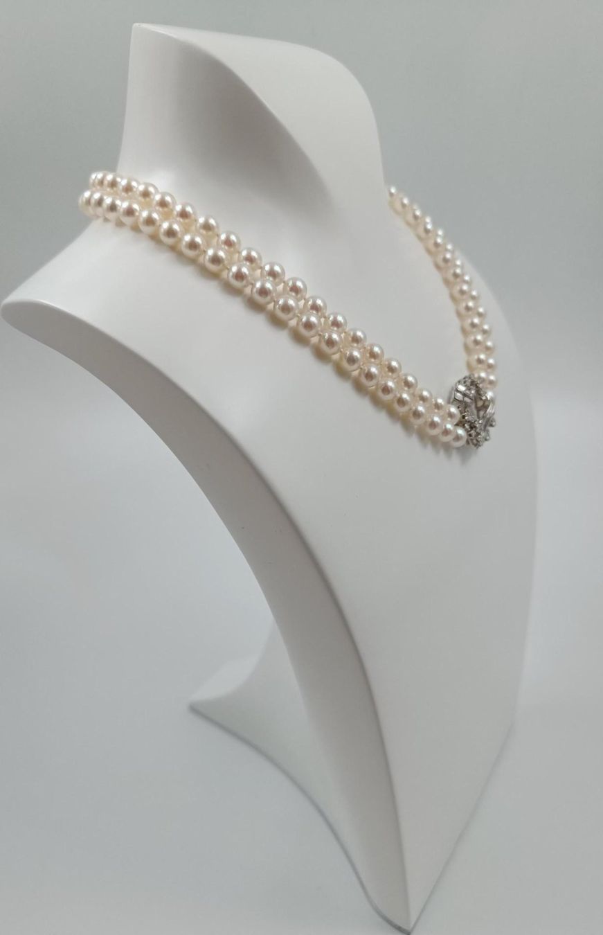 Catenine: AUSSERGEWÖHNLICHES PERLENCOLLIER MIT DIAMANTVERSCHLUSS – Usato da Luzern venduto da EdiGem 4