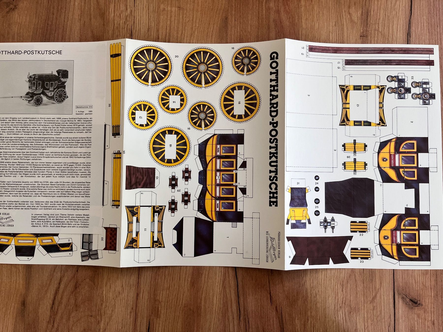 Kit bricolage: 1 Modellbogen Pädagogischer Verlag Gotthard Postkutsche – Usato da Büsserach venduto da bor_s88m 1