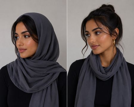 Écharpe voile élégante grise, parfaite pour l'automne!