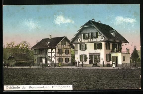 Cartoline postali: Bremgarten /BE, Gebäude der Konsum-Geno – Usato da Berlin venduto da bartko-reher