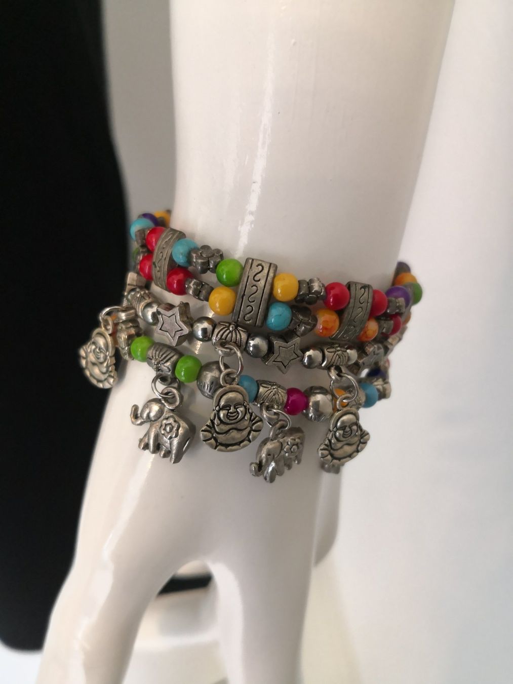 Armbänder & -reifen: 🤩BOHO-CHIC 3 ETHNO ARMBÄNDER MIT PERLEN & AMULETTEN NEU – Neu (gemäss Beschreibung) aus Olten von Naja-Twins-Twins 1