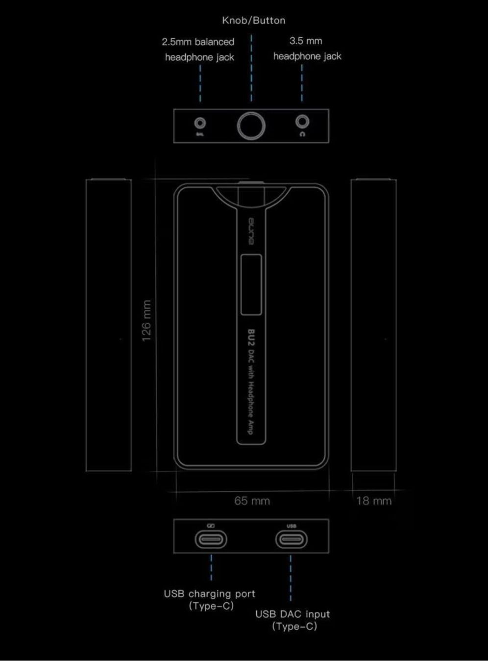 Amplificatori: Aune BU2 mit Display, USB-DAC+Kopfh.verstärker mit Bluetooth – Nuovo (secondo la descrizione) da Solothurn venduto da Blueprint 3