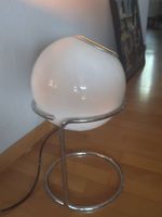 Vintage Space Age Tischlampe mit Chromgestell und gebeiztem