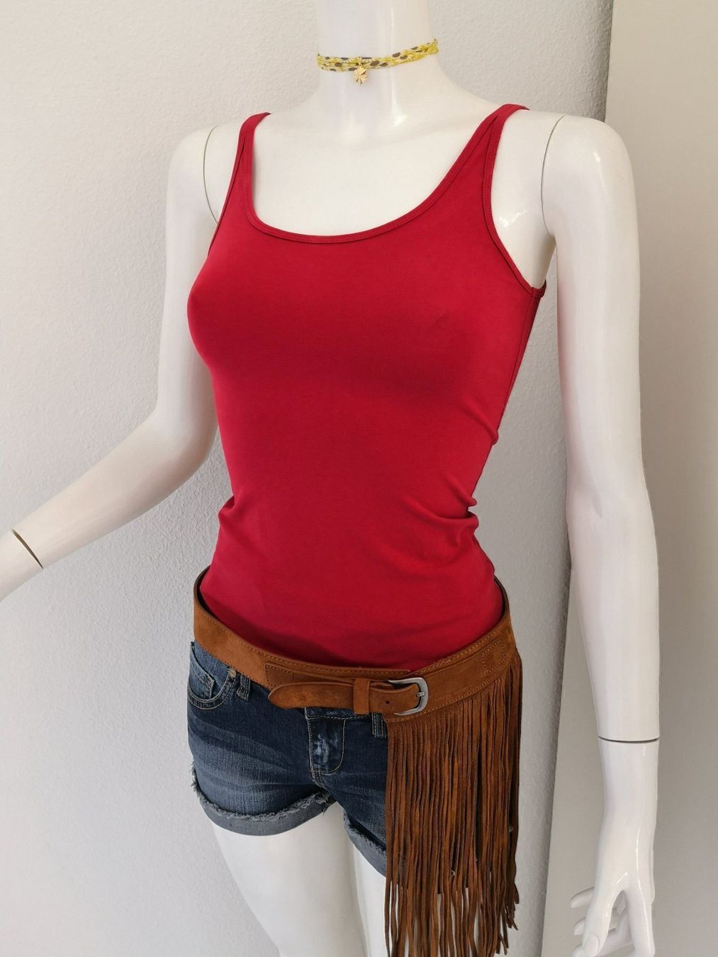 Mango Top: 🤩MANGO BASIC STRETCH TRÄGER TOP ROT NEU – Nuovo (secondo la descrizione) da Olten venduto da Naja-Twins-Twins 5