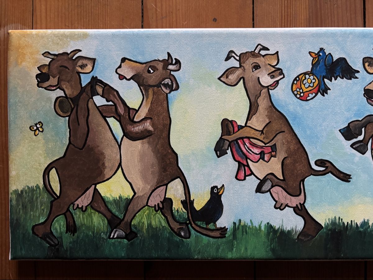 Dipinti: Kuhbild Handgemalt mit Acryl – Nuovo (secondo la descrizione) da Widnau venduto da Orca007 1