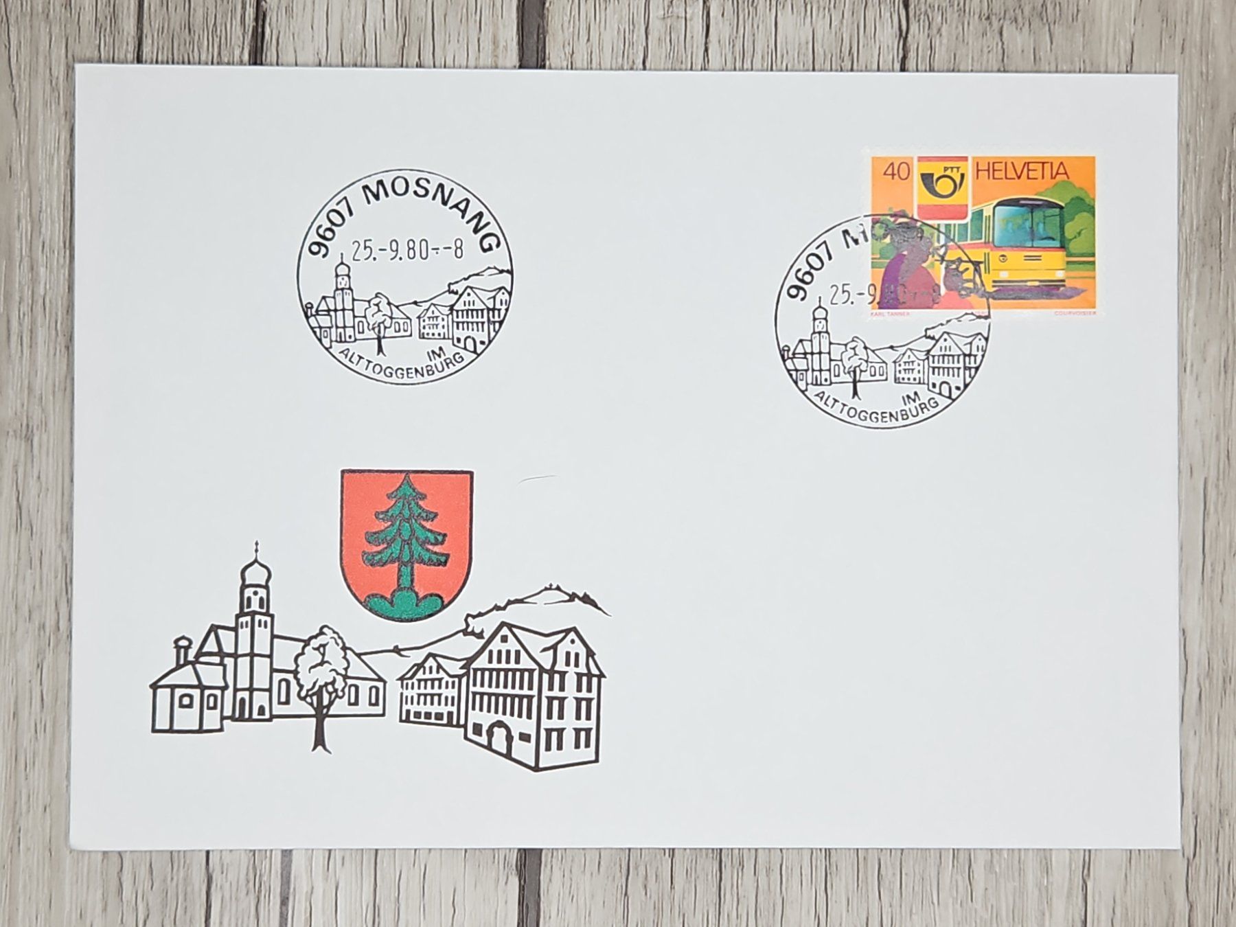 Tutti i francobolli: CL11 Enveloppe + Timbre Suisse 1980 – Usato da Cousset venduto da Patrick_Collections