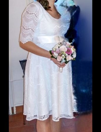 Wunderschönes Umstandsbrautkleid von Tiffany Rose, Grösse 2