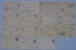 1881-1913, 15 Karten ins AUSLAND, ÄGYPTEN, DE, IT.