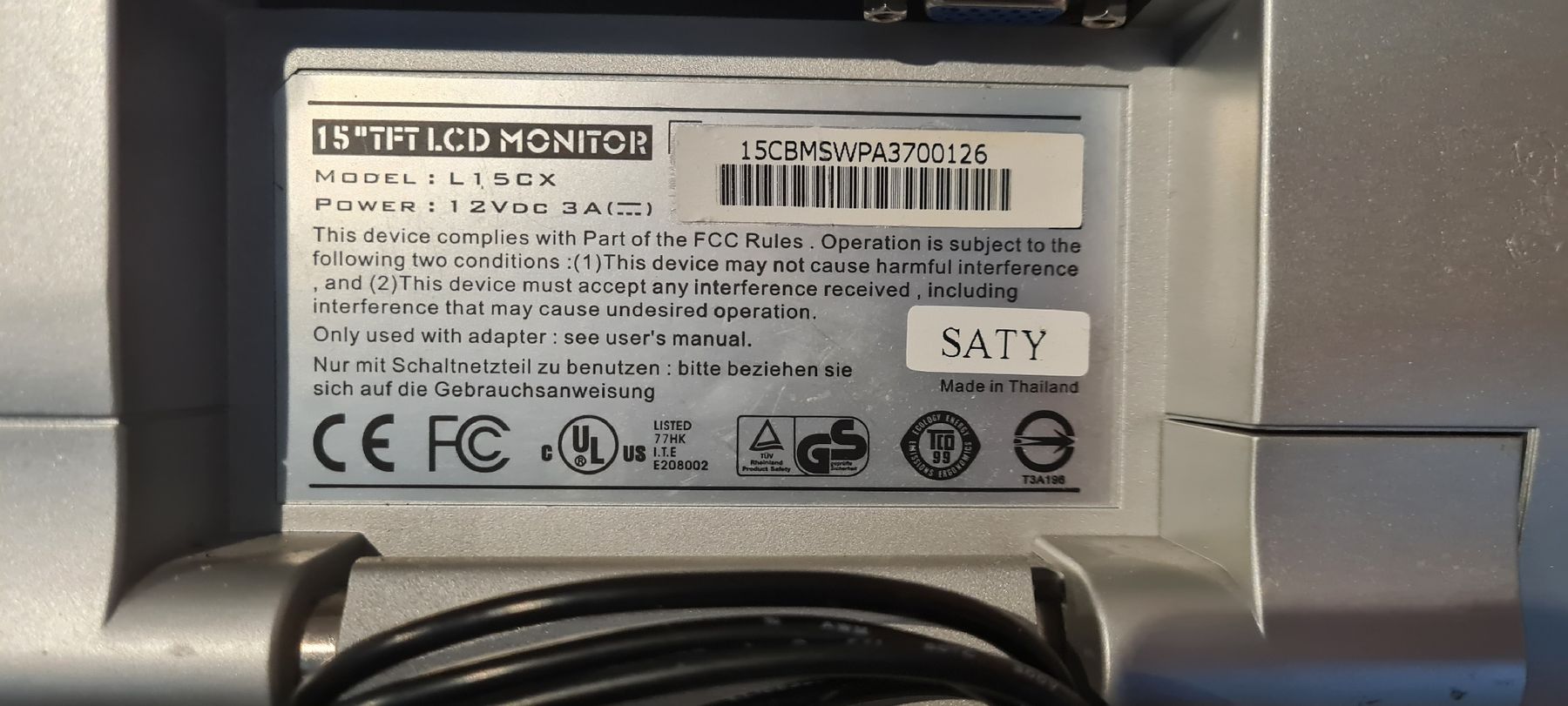 Ecrans: 15" TFT LCD Monitor – D'occasion à Wollerau par Hansjuerg2 1