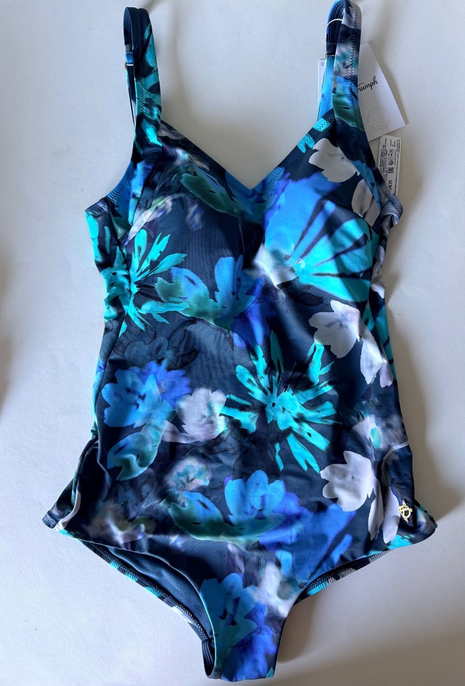 Triumph Costumi da bagno & Bikini: TRIUMPH, Badekleid SUMMER FLEUR, Grösse 38B, Farbe Blau – Nuovo e nell'imballaggio originale da Rudolfstetten venduto da gst_g7xl 3