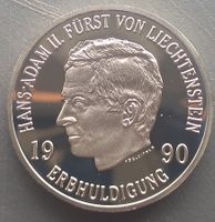 LIECHTENSTEIN 1990 - ERHULDIGUNG VON FUERST HANS-ADAM II, PP