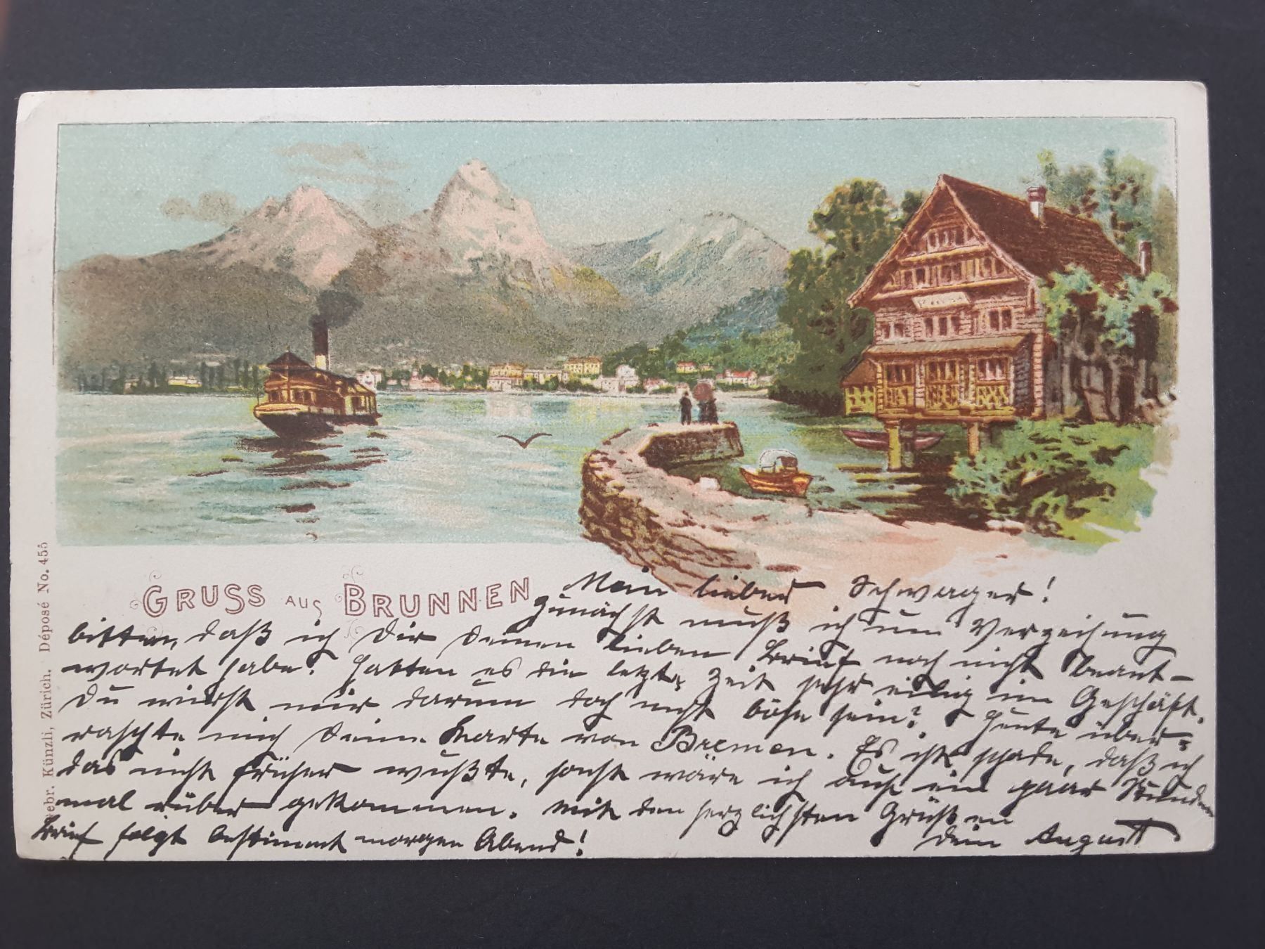 Cartoline postali: Litho Brunnen , 1898 – Usato da Reichenburg venduto da Pipo-67