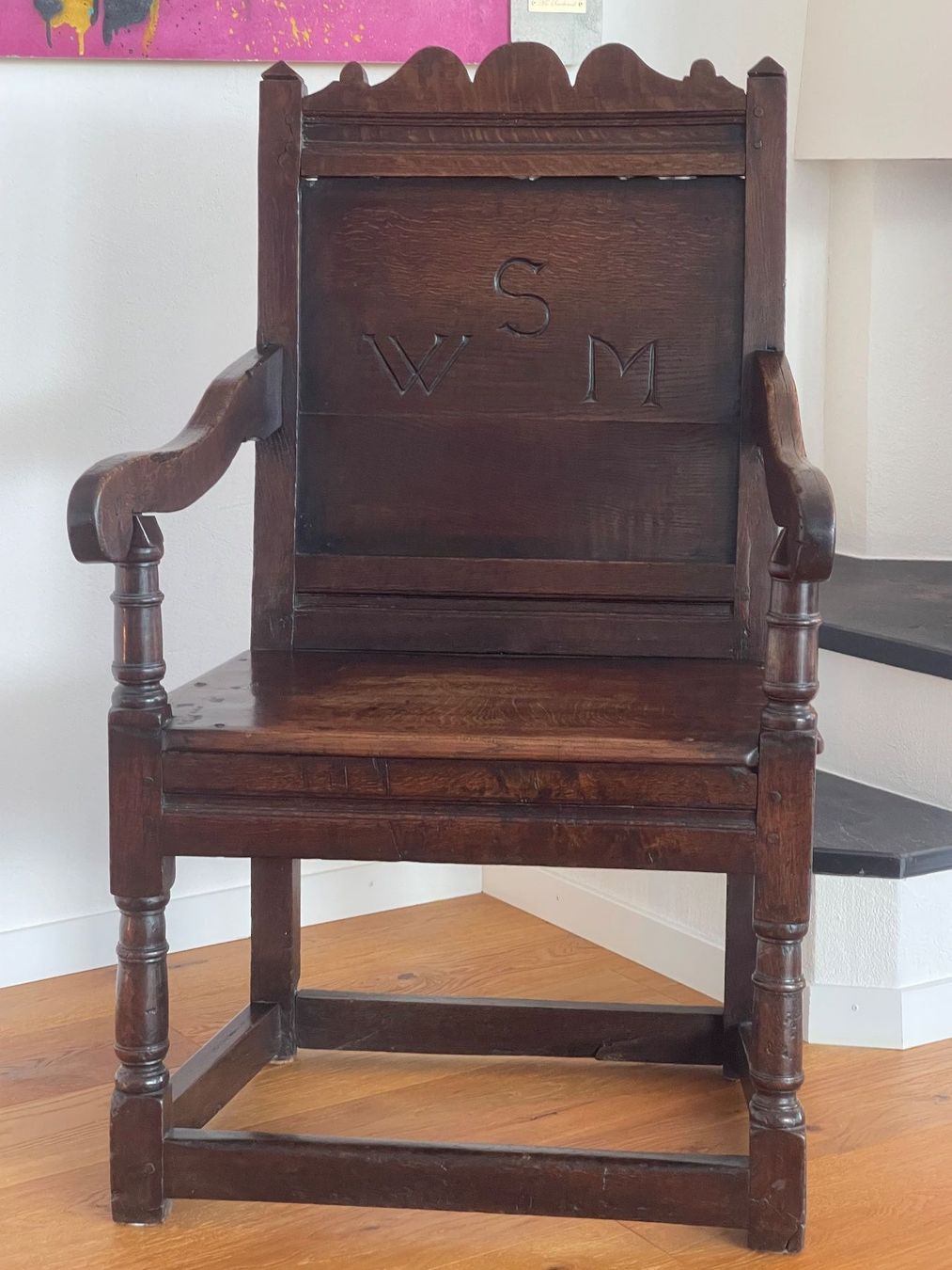 Sedie: Wainscot Chair England Eiche Antik um 1640 – Usato da Wollerau venduto da ruge2 1