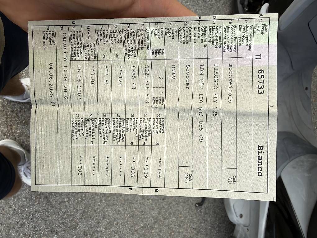 Scooter: Scooter Piaggio 125 Fly – Usato da Gordevio venduto da Ene777 3