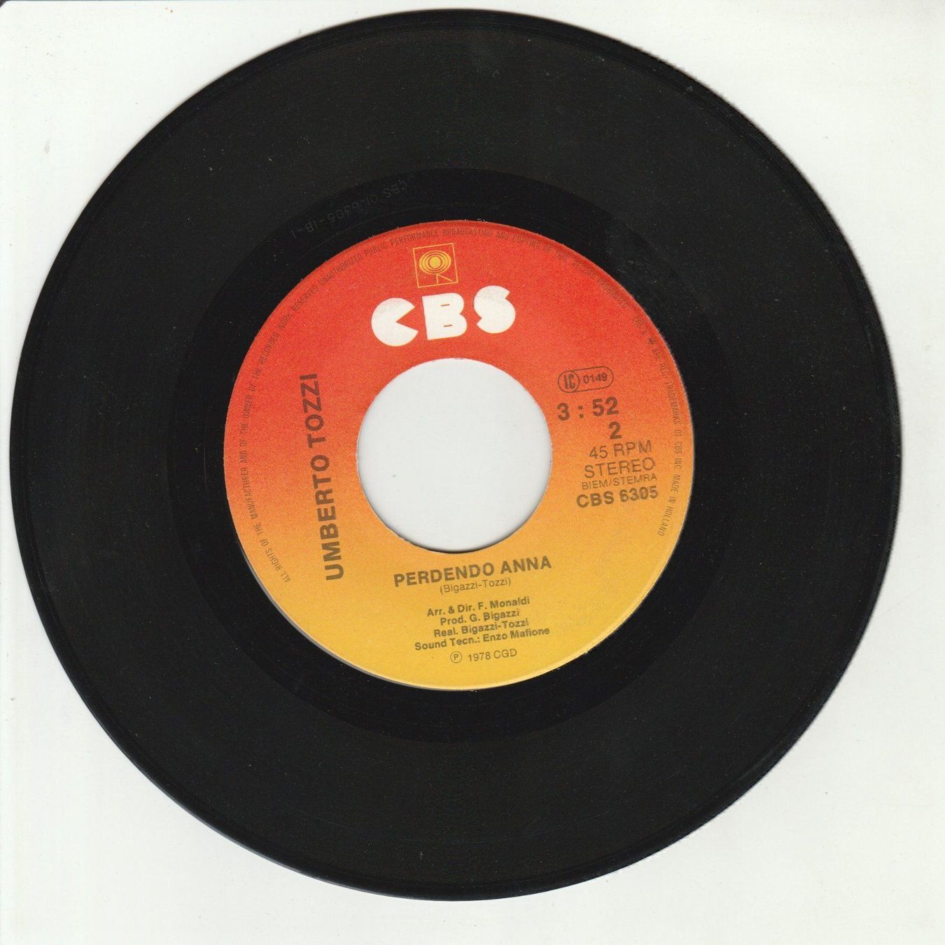 Dischi in vinile: Umberto Tozzi - Tu 7" Vinyl 1978 – Usato da Tübach venduto da JamesStone 3