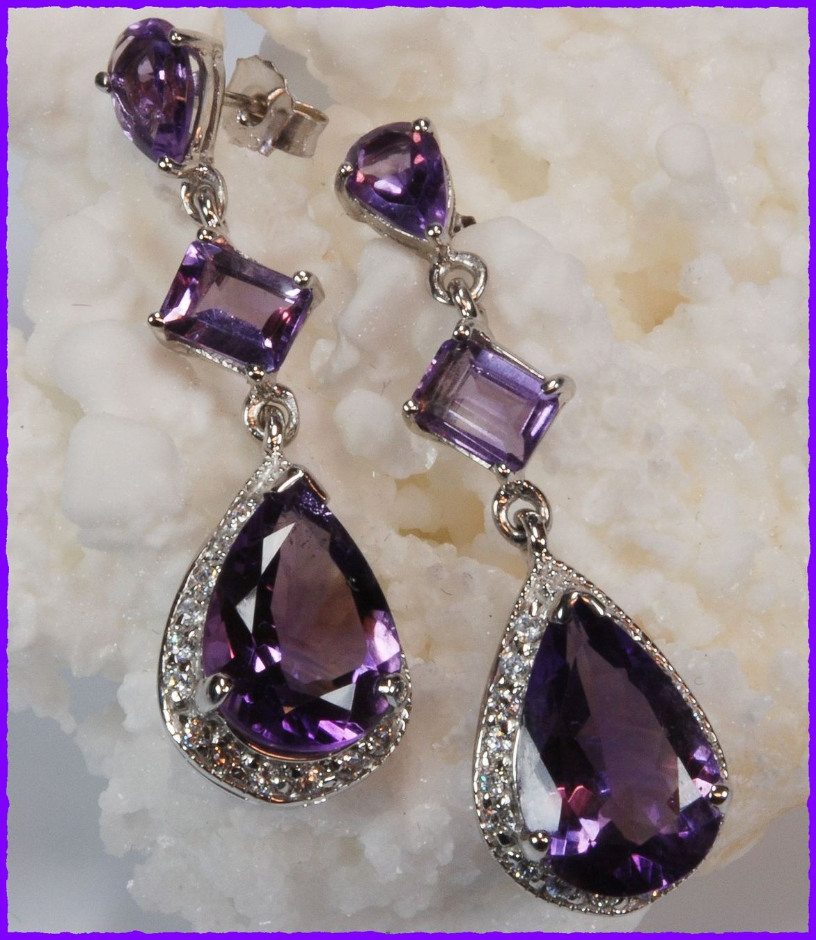 Orecchini pendenti & Orecchini a lobo: ♛ Lange AMETHYST 925 Silberohrhänger – Nuovo e nell'imballaggio originale da Oberglatt ZH venduto da Hot-Spot 4