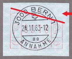 ATM 6_TEILDRUCK SCHRÄG_Ecke oben r. fehlt !_VO 24.11.83 BERN