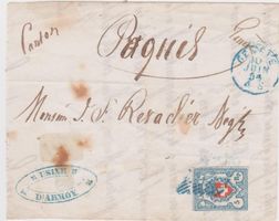 Timbre Rayon I  sur bout d'enveloppe