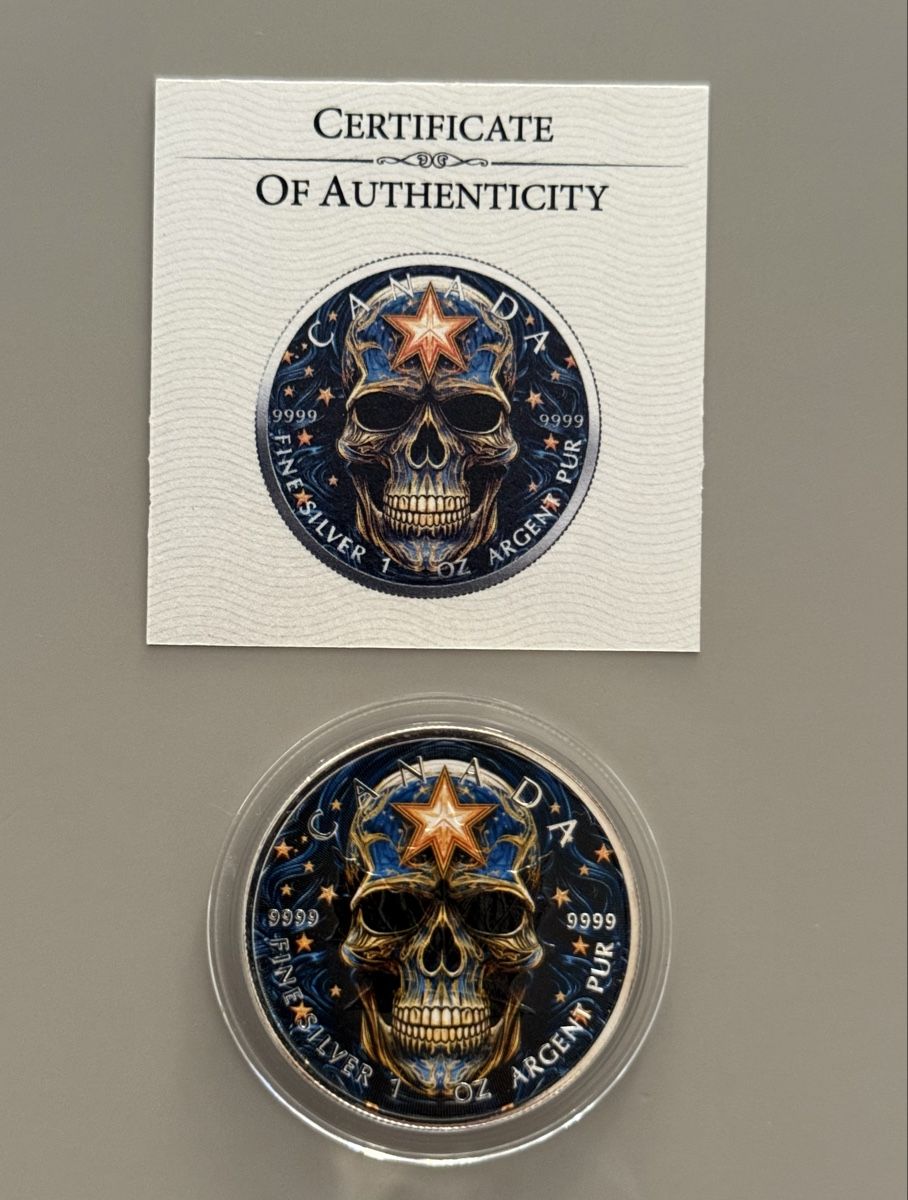 Tutti le monete: Magic Skull  Maple Leaf 2024 -1oz Silber Lim.100 St. – Usato da Zürich venduto da Circle-9-Coins 1