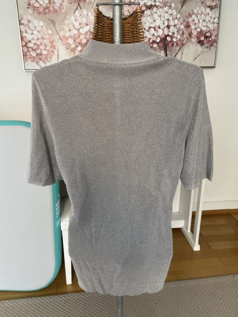T-shirt: Elegantes Strick-Shirt, Silber, 40 – Usato da Solothurn venduto da Bobesch08 3