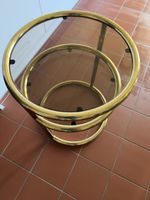 Vintage Beistelltisch mit Glasplatten rund