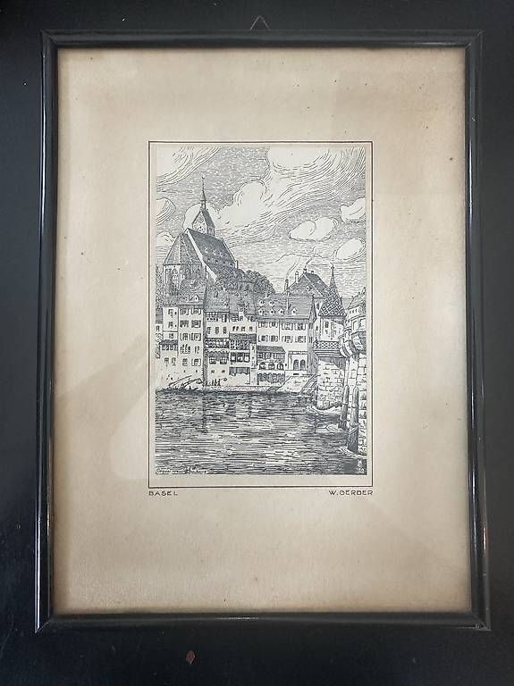 Posters & Illustrations: Antikes Basler Bild Gerber 1932 – D'occasion à Basel par fasnachtsoutlet1965