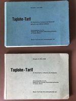 Alte Taglohntarife Baumeisterverband