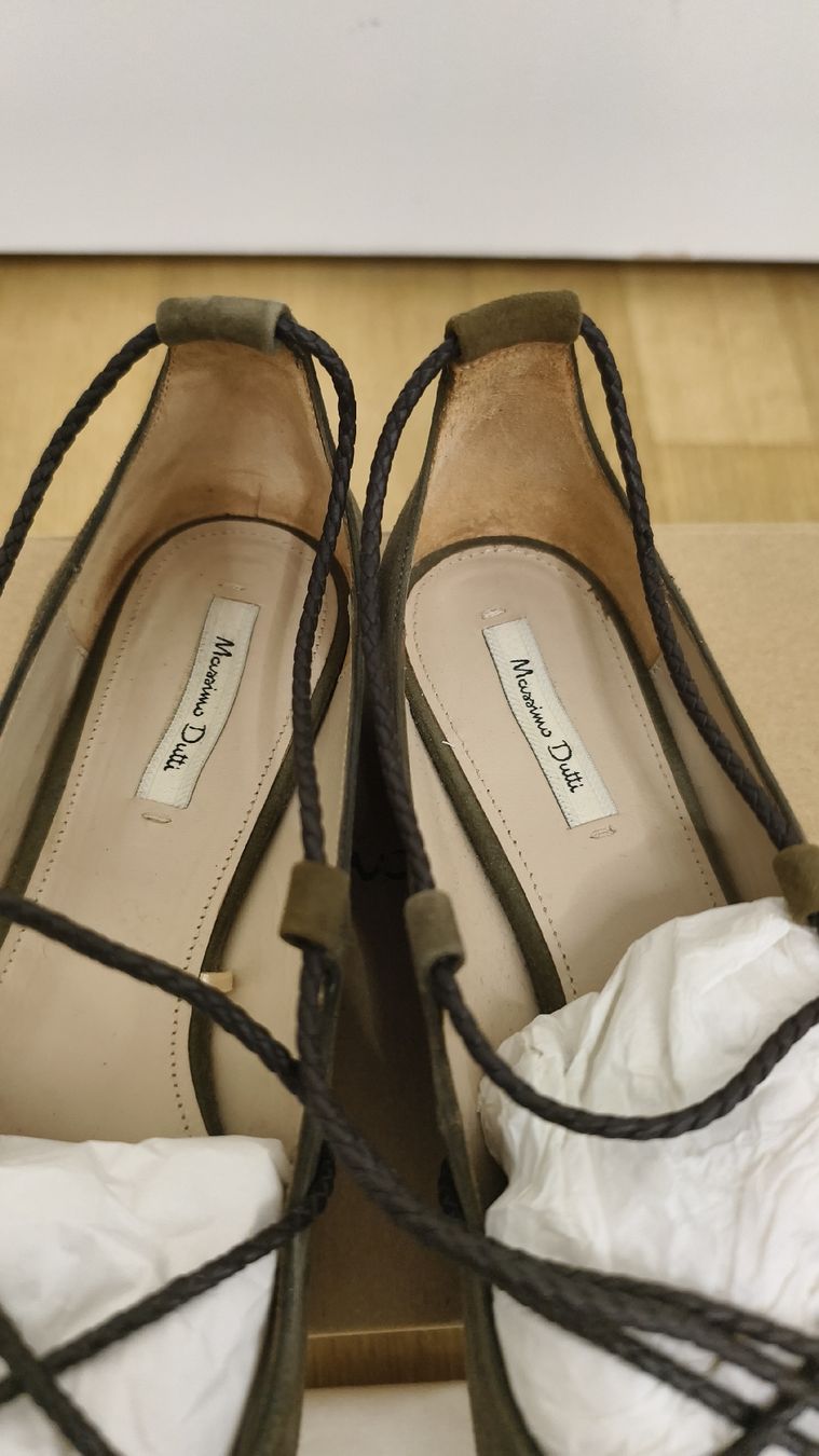 Massimo Dutti Scarpe da donna: Massimo Dutti Olive Suede Pointed Ballet Flats - 37 – Usato da Erlenbach ZH venduto da rem_p5dd 7
