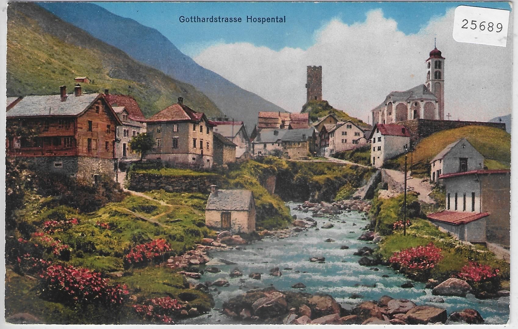 Ansichtskarten: Gotthardstrasse Hospental - Litho – Antik aus Ettingen von Kartenplanet