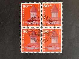 Schweiz 1993 Kapellbrücke Luzern 1.Tag Sonderstempel 4er-Bl.