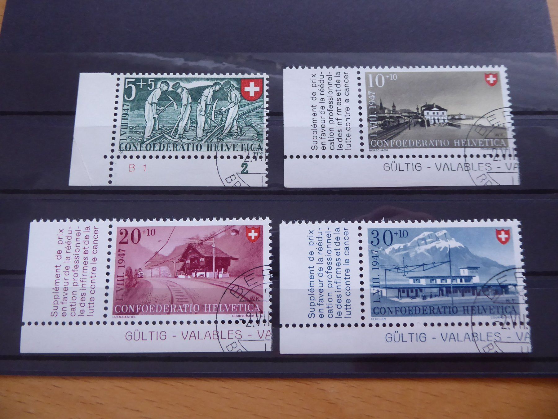 Tous les timbres: 1947 Pro Patria Satz mit Eckstempel – D'occasion à Rothrist par swisstools