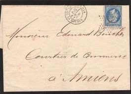 Faltbrief   : Paris - Aviens, gel. 8.4.1867