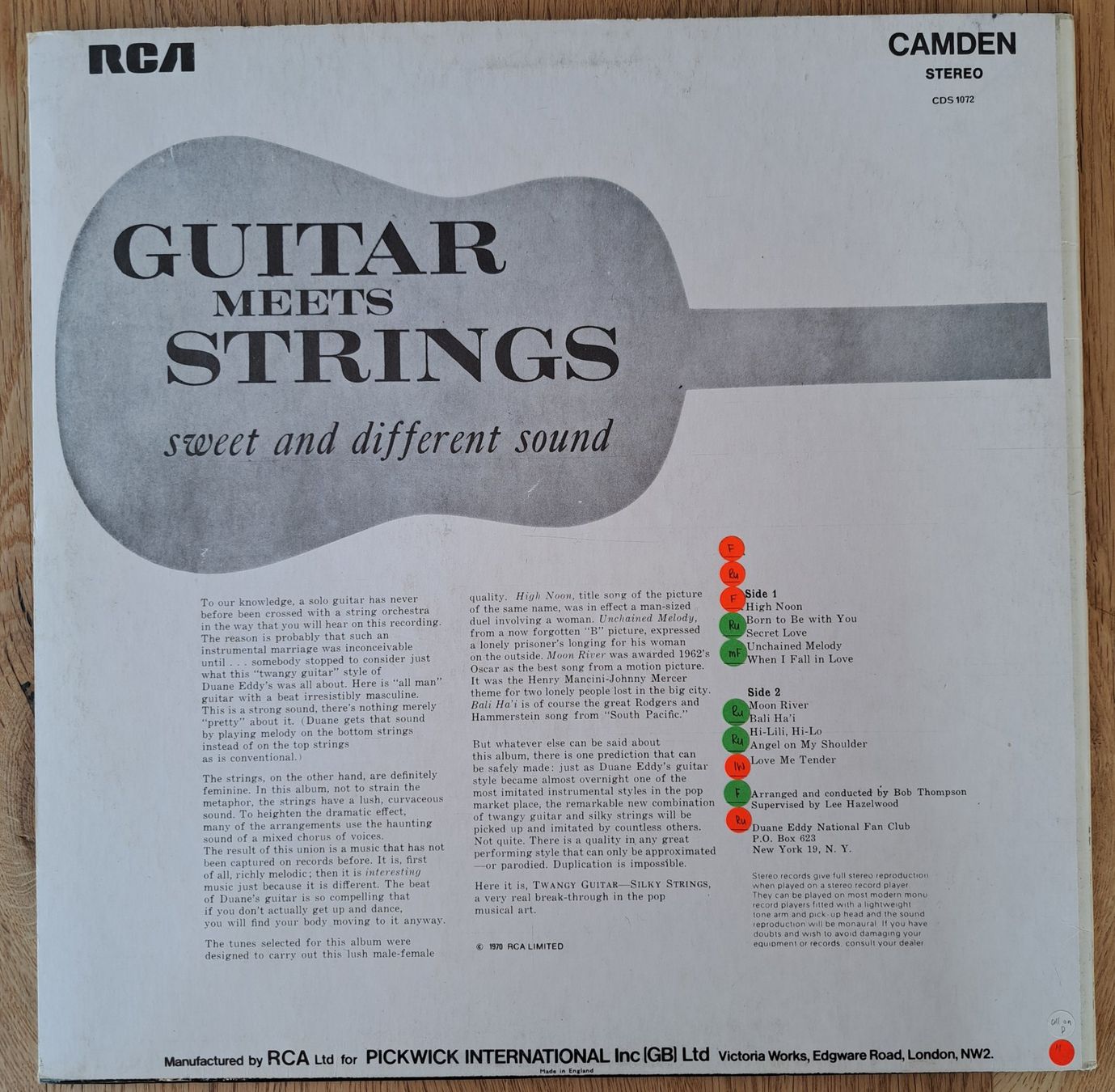 Dischi in vinile: Duane Eddy - Twangy guitar silky strings – Usato da Meggen venduto da Ricardokoch 1