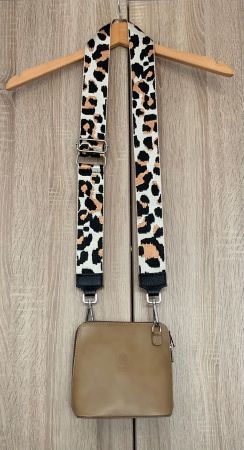 Vera Pelle Tasche mit Gurt zum umhängen Farbe Taupe