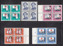 1963 Pro Patria  Viererblock Satz   gestempelt mit Gummi.