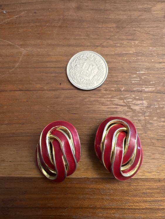 Orecchini pendenti & Orecchini a lobo: Rote Vintage Ohrclips Clip – Usato da Basel venduto da oppo99