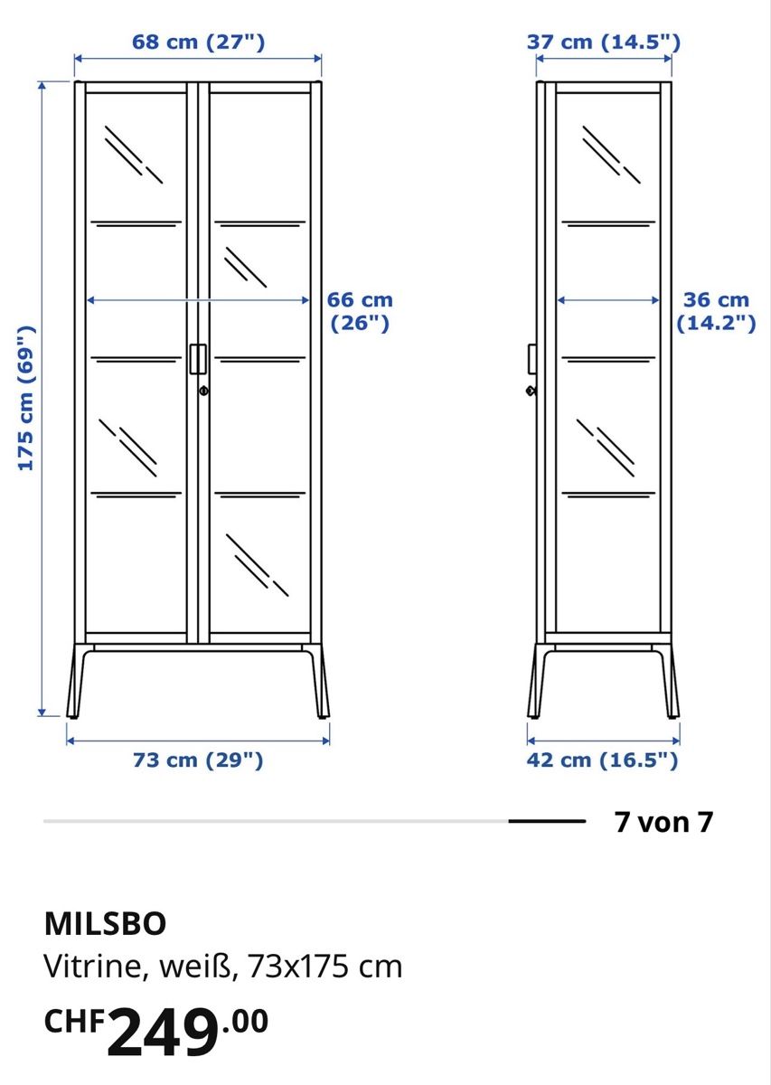 Ikea Vetrine: Ikea Milsbo Glas Vitrine weiß  – Usato da Birr venduto da clodi6 1