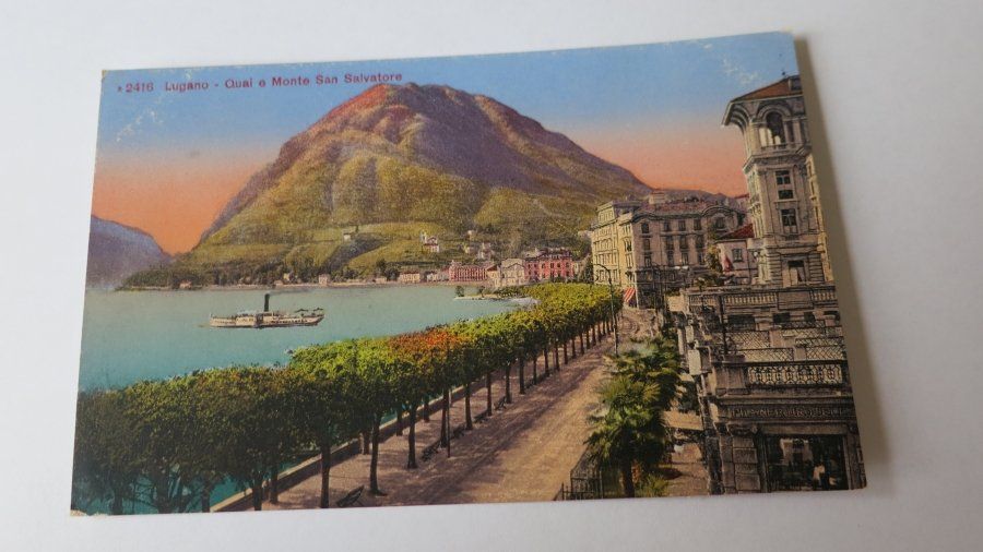 Ansichtskarten: Lugano - Quai e Monte San Salvatore – Gebraucht aus Jona von centumprata