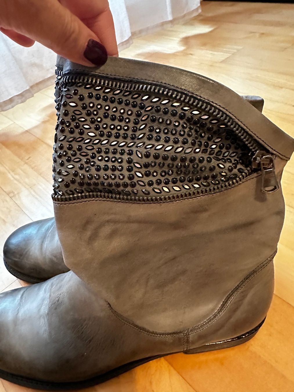 Damenschuhe: Lederboots grau von L’idea Gr. 40 – Neu (gemäss Beschreibung) aus Altendorf von Eastwick4 1