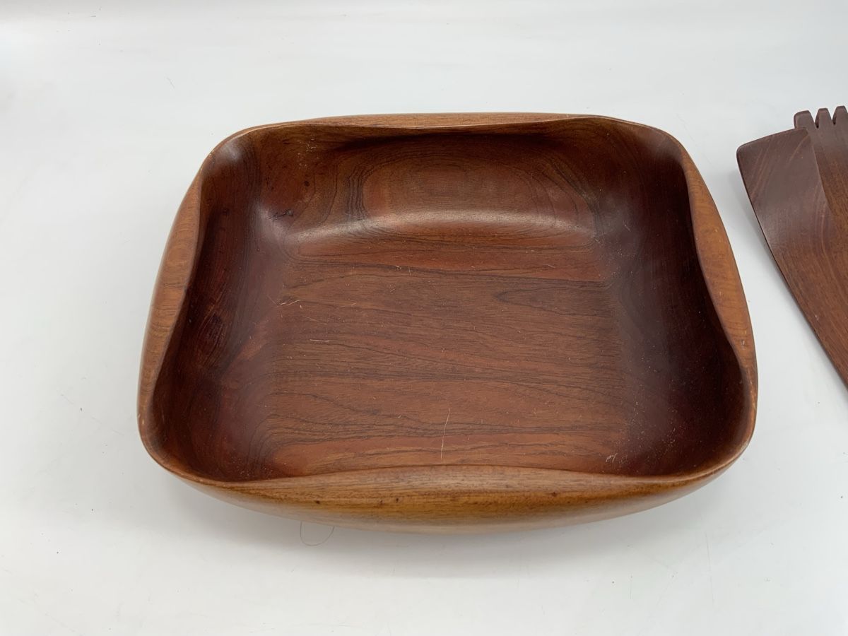 Schalen: Vintage Holzschale mit Salatbesteck – Gebraucht aus Erlach von silvia3235 3