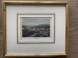 St. Gallen. Original Stich Handkoloriert