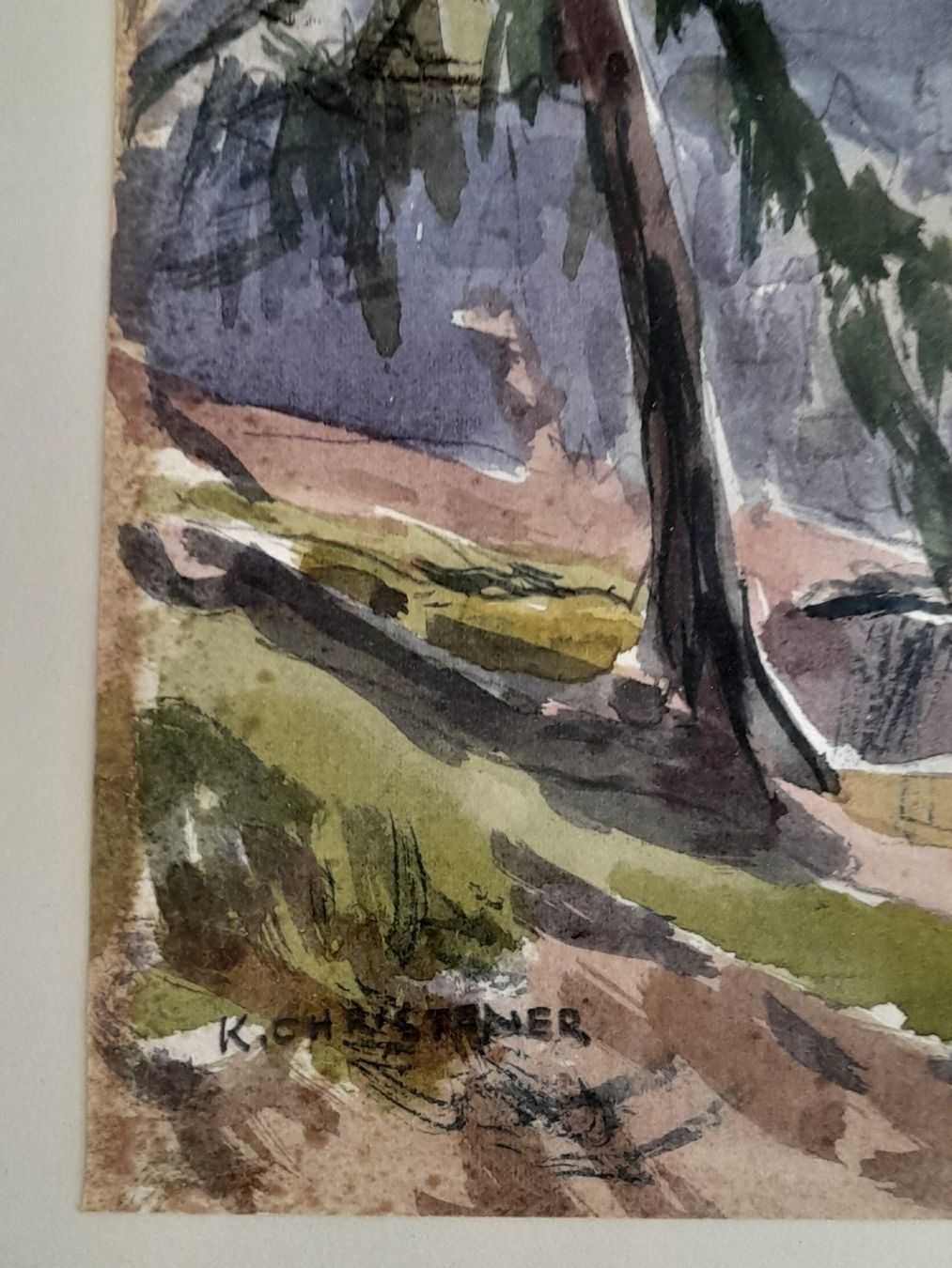 Dipinti: Karl Christener - Aquarell Berglandschaft - – Usato da Thun venduto da JeJoe 3