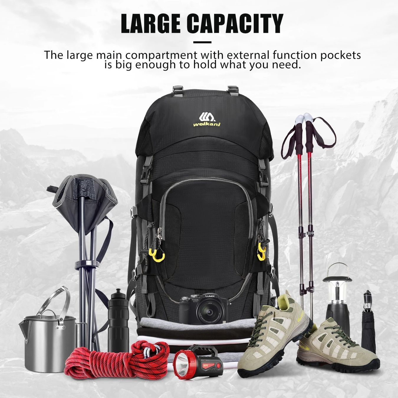 Zaini: NEU Wanderrucksack 60L Trekking / Sac à dos de randonnée – Nuovo e nell'imballaggio originale da Isérables venduto da Alfaga 1