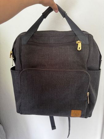 Graue Wickeltasche / Rucksack