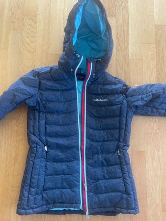 Peak Performance Damen Daunenjacke mit Kapuze – Dunkelblau L