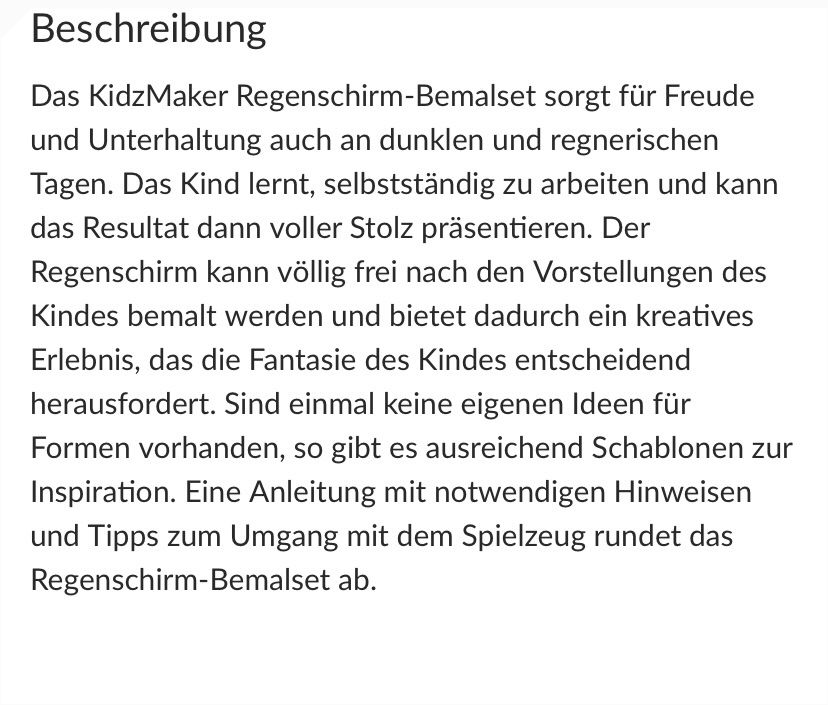 Sonstiges für Kind & Baby: Regenschirm Bemalset von Kidz Maker – Neu und originalverpackt aus Waltenschwil von Schmetterling2015 3