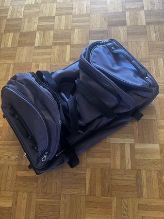 Reisetasche / Koffer mit Rollen, dunkelgrau, guter Zustand