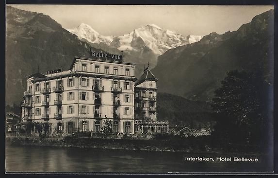 Cartoline postali: AK Interlaken, Hotel Bellevue – Usato da Berlin venduto da bartko-reher